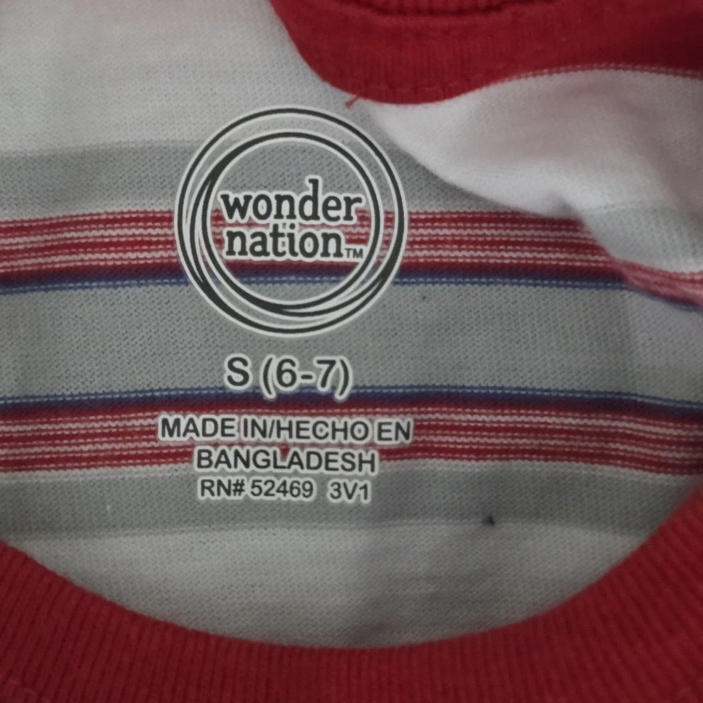 Wonder Nation Boys Size Small Short Sleeve Crew Neck Multicolor T Shirt